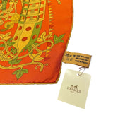 エルメス HERMES カレ90　SURTEINT MIEL オレンジ シルク100％ ユニセックス スカーフ