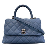 シャネル CHANEL ココハンドルXS 23番台 ライトブルー×シルバー金具 キャビアスキン レディース ショルダーバッグ