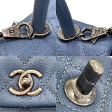 シャネル CHANEL ココハンドルXS 23番台 ライトブルー×シルバー金具 キャビアスキン レディース ショルダーバッグ