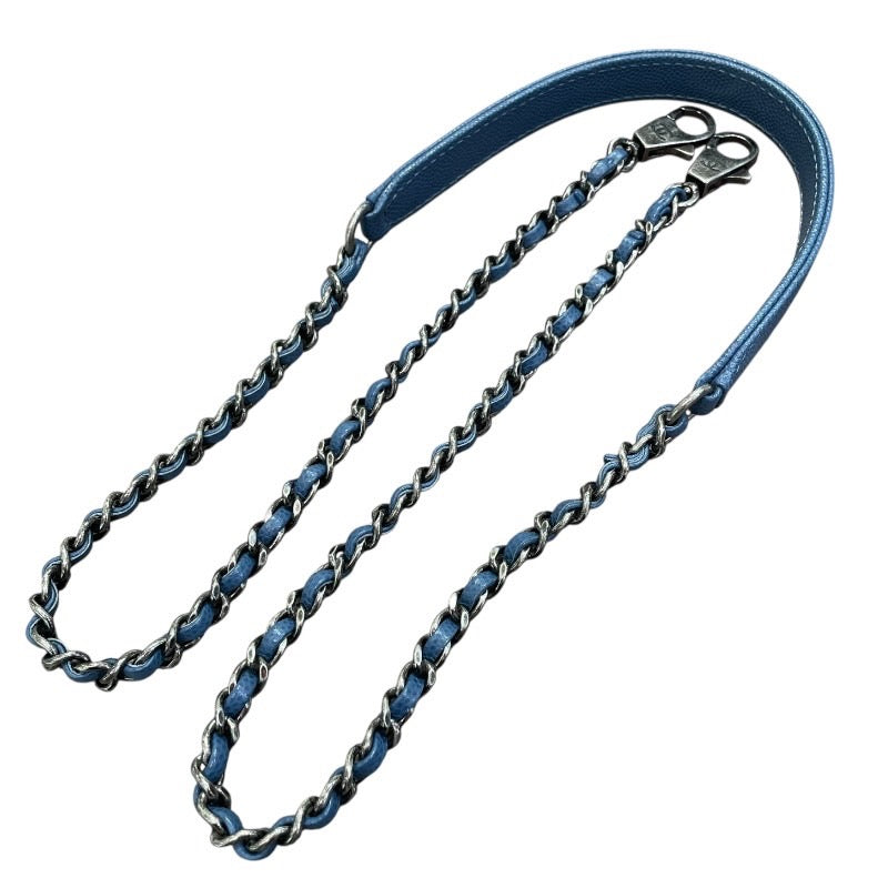 シャネル CHANEL ココハンドルXS 23番台 ライトブルー×シルバー金具 キャビアスキン レディース ショルダーバッグ