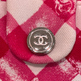 シャネル CHANEL ギンガムチェック ハンドバッグ A49918 14番台 ピンク キャンパス レディース ハンドバッグ