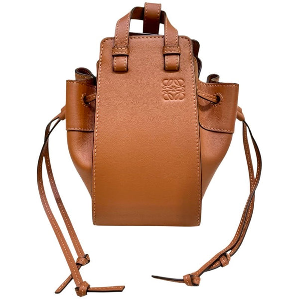 ロエベ LOEWE ハンモックドローストリングス ミニ ブラウン レザー レディース ショルダーバッグ
