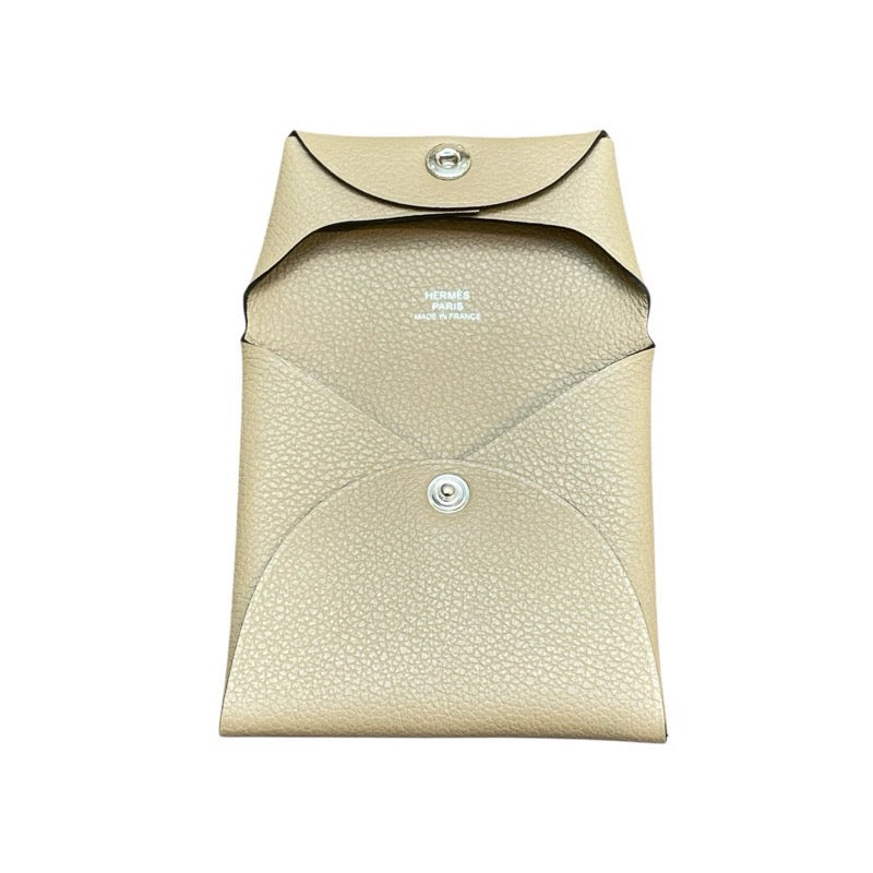 エルメス HERMES バスティア W刻 ベージュマルファ エバーカラー ユニセックス コインケース