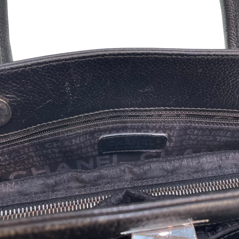 シャネル CHANEL 2.55 エグゼクティブトート A29292 10番台 ブラック×シルバー金具 キャビアスキン レディース トートバッグ