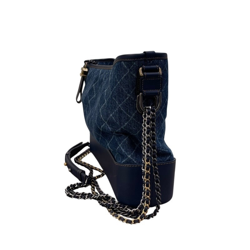 シャネル CHANEL ガブリエルドゥ シャネル ホーボー ラージ A93825 25番台 ブルー×ネイビー デニム/レザー レディース ショルダーバッグ