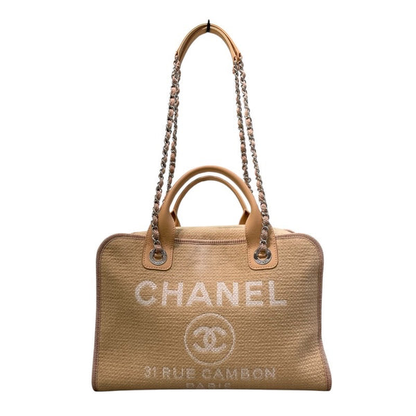 シャネル CHANEL ドーヴィルボーリングバッグ A92750 ベージュ×シルバー金具 キャンバス レディース ショルダーバッグ S__7004193_0_600x600_crop_cent