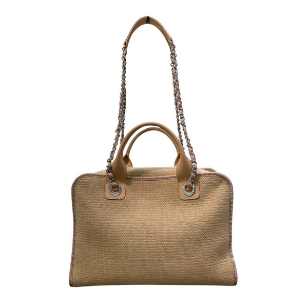 シャネル CHANEL ドーヴィルボーリングバッグ A92750 ベージュ×シルバー金具 キャンバス レディース ショルダーバッグ