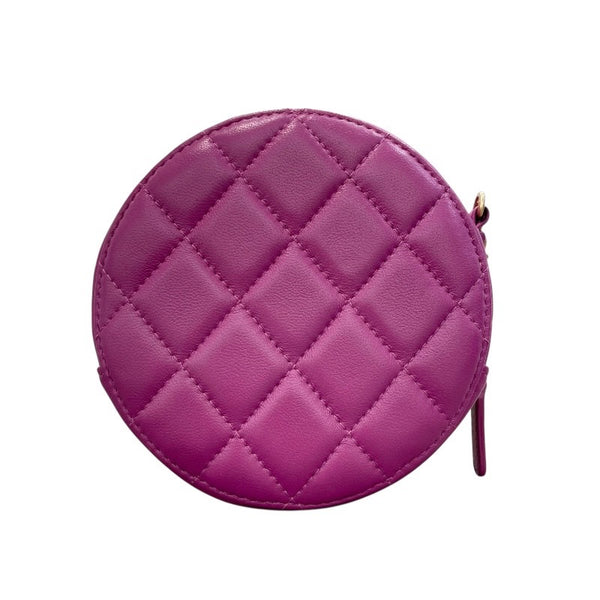 シャネル CHANEL チェーンショルダーバッグ 30番台 パープル×ゴールド金具 ラムスキン レディース ショルダーバッグ