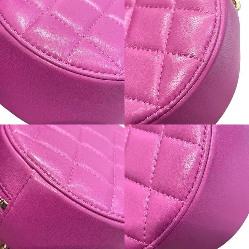 シャネル CHANEL チェーンショルダーバッグ 30番台 パープル×ゴールド金具 ラムスキン レディース ショルダーバッグ