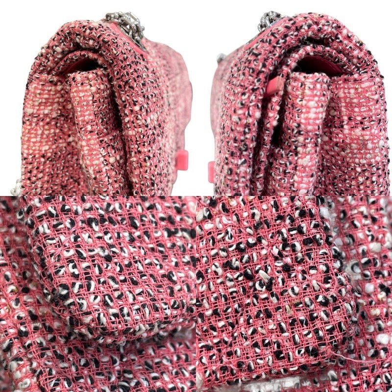 シャネル CHANEL 2.55 ショルダーバッグ A37586 27番台 ピンク×シルバー金具 ツイード レディース ショルダーバッグ