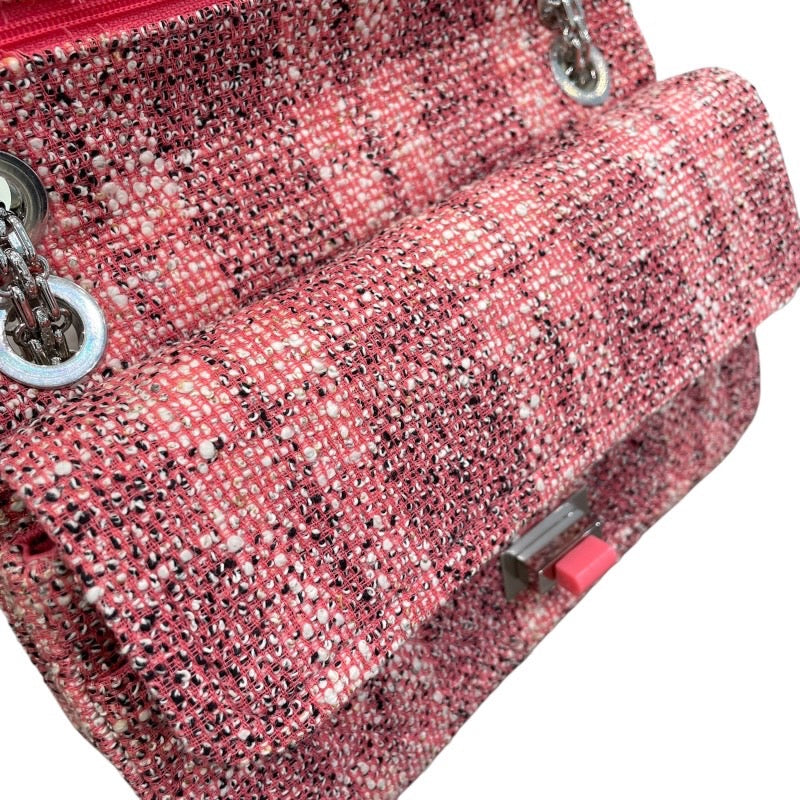 シャネル CHANEL 2.55 ショルダーバッグ A37586 27番台 ピンク×シルバー金具 ツイード レディース ショルダーバッグ