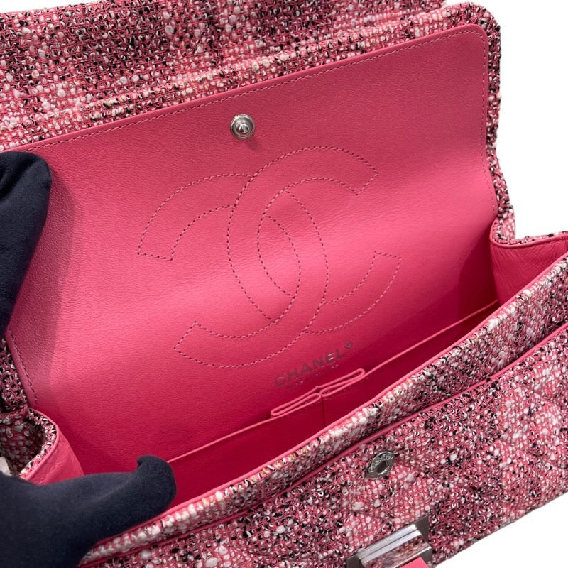 シャネル CHANEL 2.55 ショルダーバッグ A37586 27番台 ピンク×シルバー金具 ツイード レディース ショルダーバッグ