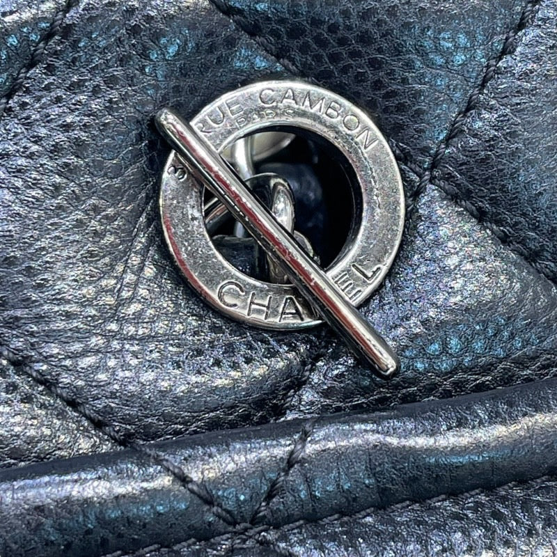 シャネル CHANEL ココマークチェーントート 17番台 ブラック×シルバー金具 キャビアスキン レディース トートバッグ