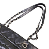 シャネル CHANEL ココマークチェーントート 17番台 ブラック×シルバー金具 キャビアスキン レディース トートバッグ