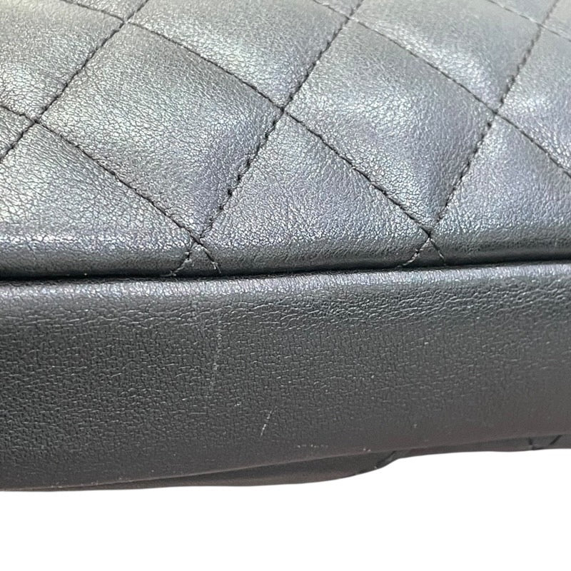 シャネル CHANEL カンボンライン ショルダー ミディアム A25178 10番台 ブラック×シルバー金具 カーフ レディース ショルダーバッグ