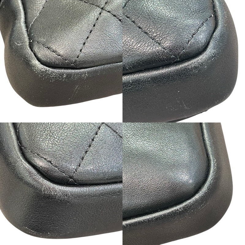 シャネル CHANEL カンボンライン ショルダー ミディアム A25178 10番台 ブラック×シルバー金具 カーフ レディース ショルダーバッグ