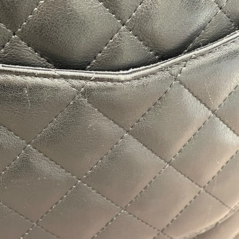 シャネル CHANEL カンボンライン ショルダー ミディアム A25178 10番台 ブラック×シルバー金具 カーフ レディース ショルダーバッグ