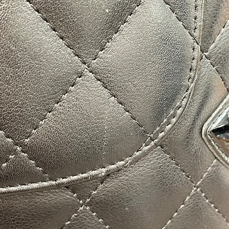 シャネル CHANEL カンボンライン ショルダー ミディアム A25178 10番台 ブラック×シルバー金具 カーフ レディース ショルダーバッグ