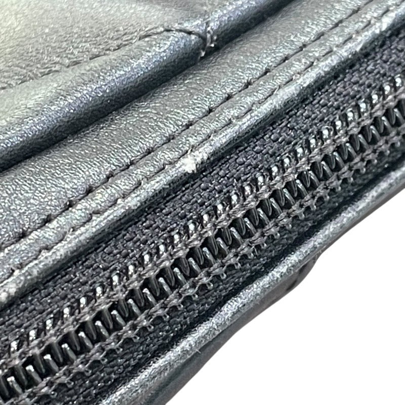 シャネル CHANEL カンボンライン ショルダー ミディアム A25178 10番台 ブラック×シルバー金具 カーフ レディース ショルダーバッグ