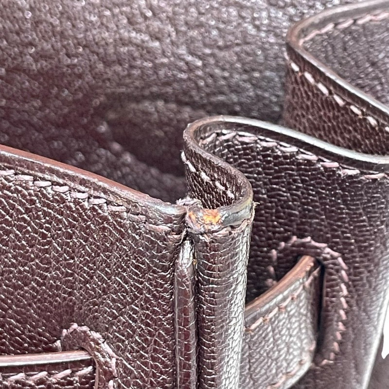 エルメス HERMES ケリー32 □F刻印　(2002年製) ショコラ　シルバー金具 シェーブル レディース ハンドバッグ