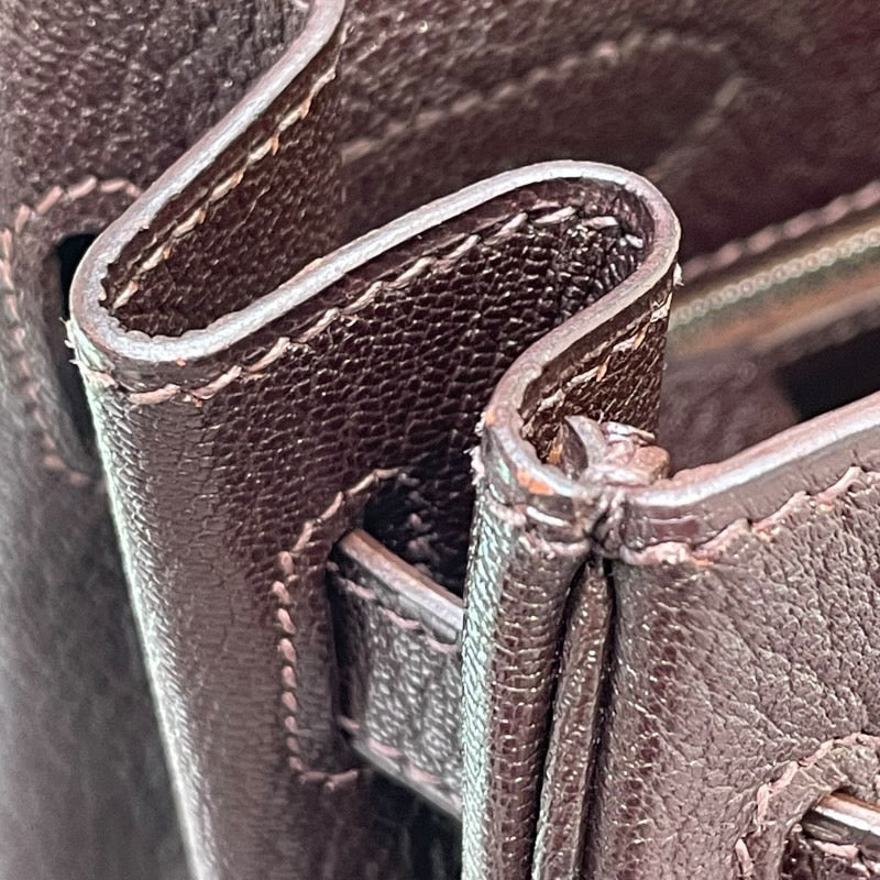 エルメス HERMES ケリー32 □F刻印　(2002年製) ショコラ　シルバー金具 シェーブル レディース ハンドバッグ