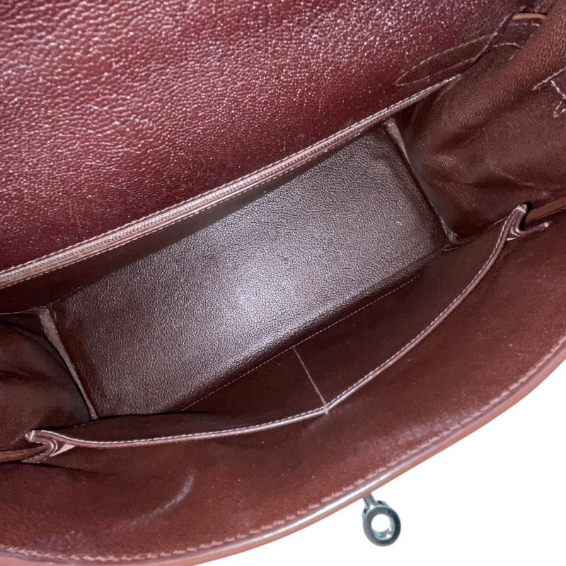 エルメス HERMES ケリー32 □F刻印　(2002年製) ショコラ　シルバー金具 シェーブル レディース ハンドバッグ