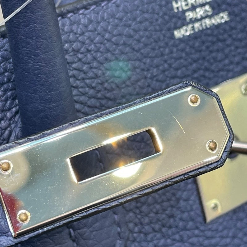 エルメス HERMES バーキン35 W刻 ブルーネイビー×シルバー金具