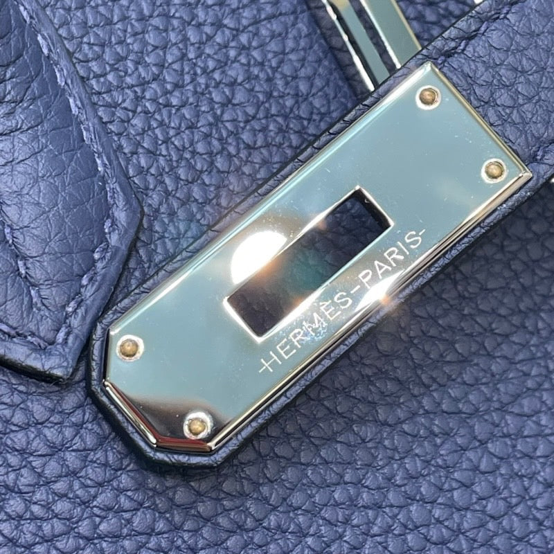 エルメス HERMES バーキン35 W刻 ブルーネイビー×シルバー金具