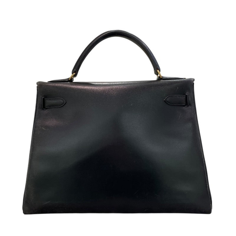 エルメス HERMES ケリー32 □C刻印 (1999年製) ブラック ゴールド金具 ボックスカーフ レディース ハンドバッグ