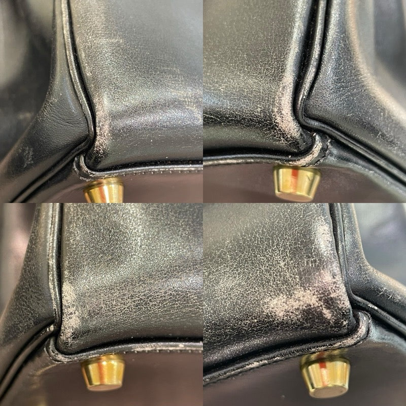 エルメス HERMES ケリー32 □C刻印 (1999年製) ブラック ゴールド金具 ボックスカーフ レディース ハンドバッグ