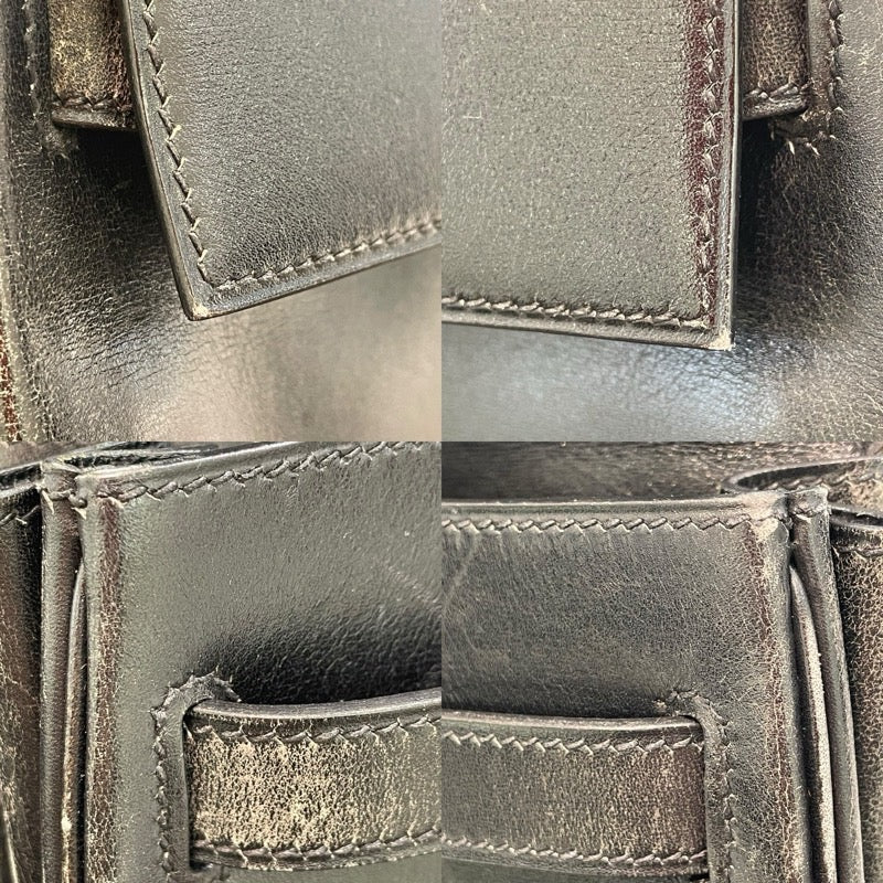 エルメス HERMES ケリー32 □C刻印 (1999年製) ブラック ゴールド金具 ボックスカーフ レディース ハンドバッグ