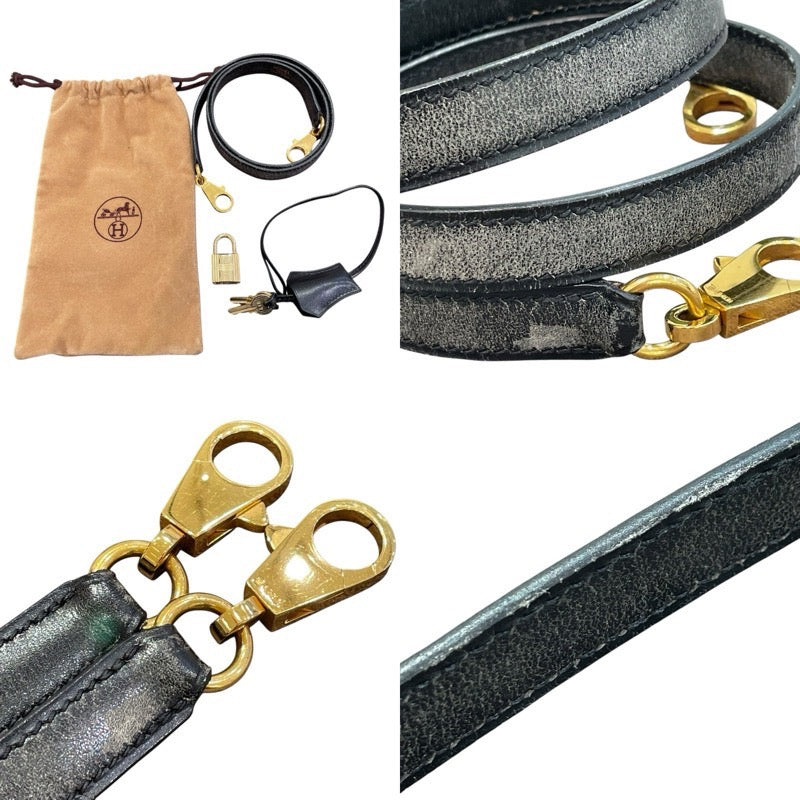 エルメス HERMES ケリー32 □C刻印 (1999年製) ブラック ゴールド金具 ボックスカーフ レディース ハンドバッグ