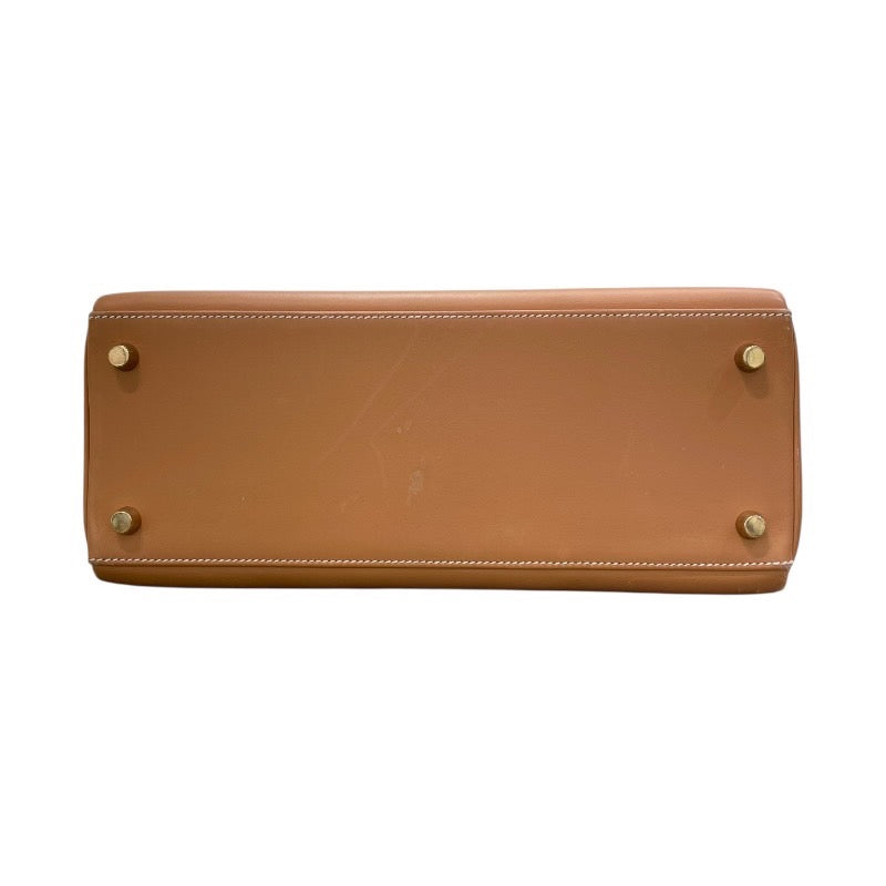 エルメス HERMES ケリー28 内縫い □B刻 ナチュラル×ゴールド金具 バレニア レディース ショルダーバッグ