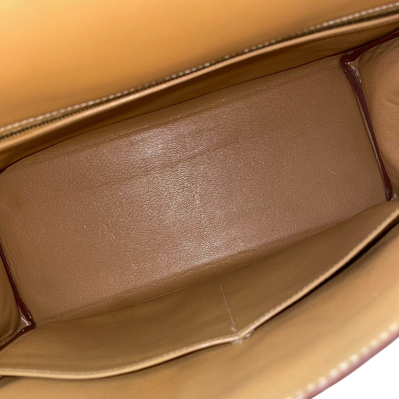 エルメス HERMES ケリー28 内縫い □B刻 ナチュラル×ゴールド金具 バレニア レディース ショルダーバッグ