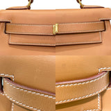 エルメス HERMES ケリー28 内縫い □B刻 ナチュラル×ゴールド金具 バレニア レディース ショルダーバッグ
