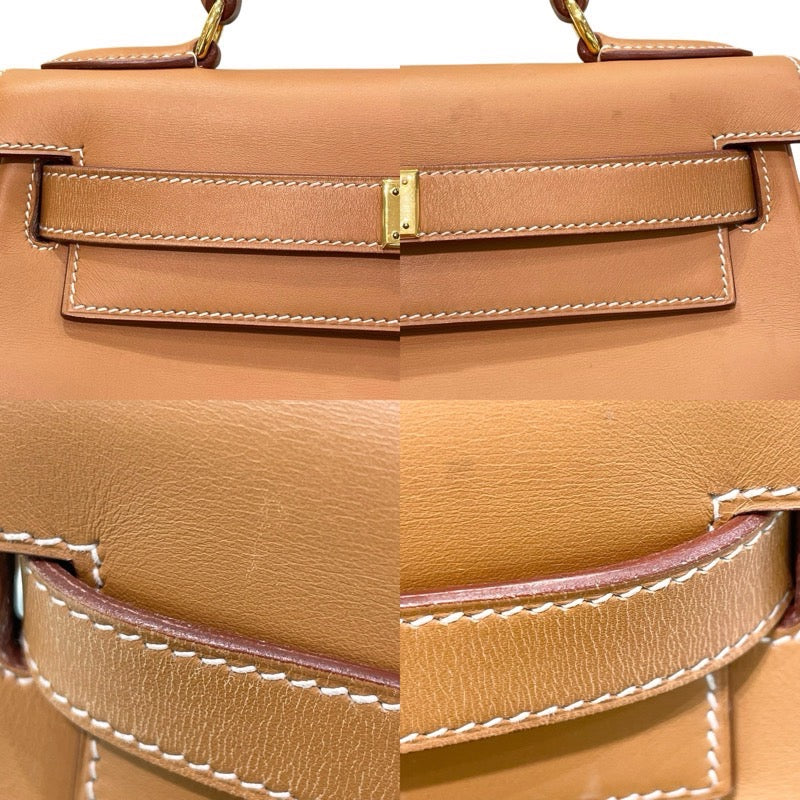 エルメス HERMES ケリー28 内縫い □B刻 ナチュラル×ゴールド金具 バレニア レディース ショルダーバッグ