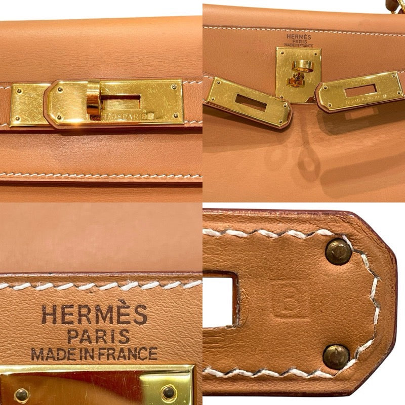 エルメス HERMES ケリー28 内縫い □B刻 ナチュラル×ゴールド金具 バレニア レディース ショルダーバッグ
