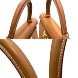 エルメス HERMES ケリー28 内縫い □B刻 ナチュラル×ゴールド金具 バレニア レディース ショルダーバッグ