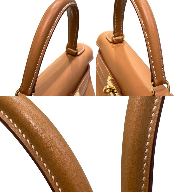 エルメス HERMES ケリー28 内縫い □B刻 ナチュラル×ゴールド金具 バレニア レディース ショルダーバッグ
