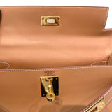 エルメス HERMES ケリー28 内縫い □B刻 ナチュラル×ゴールド金具 バレニア レディース ショルダーバッグ