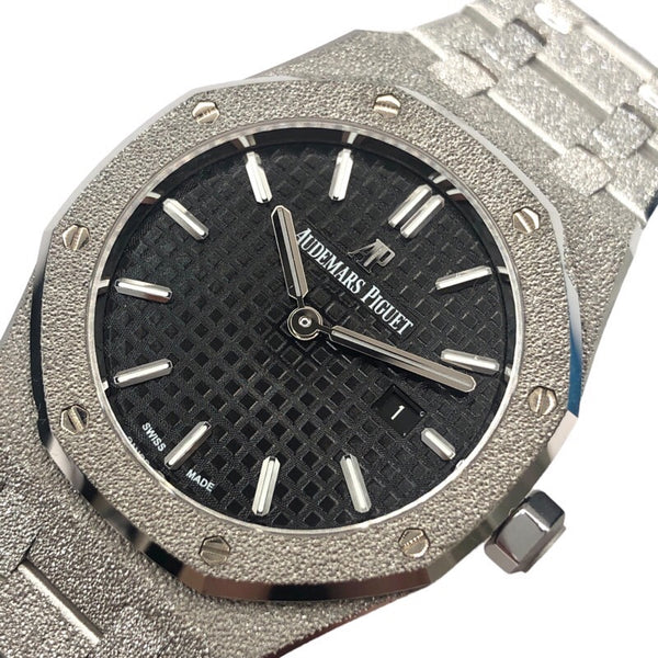 オーデマ・ピゲ AUDEMARS PIGUET ロイヤルオーク フロステッドゴールド 67653BC.GG.1263BC.02 ブラック文字盤 K18WG クオーツ レディース 腕時計