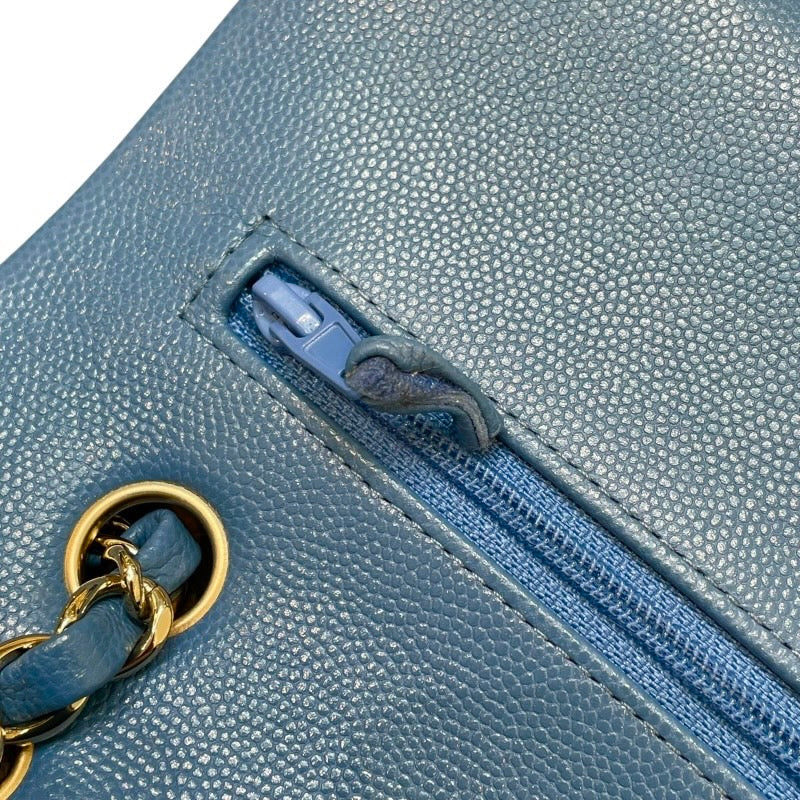 シャネル CHANEL マトラッセ25 A01112 30番台 ライトブルー ゴールド金具 キャビアスキン レディース ショルダーバッグ