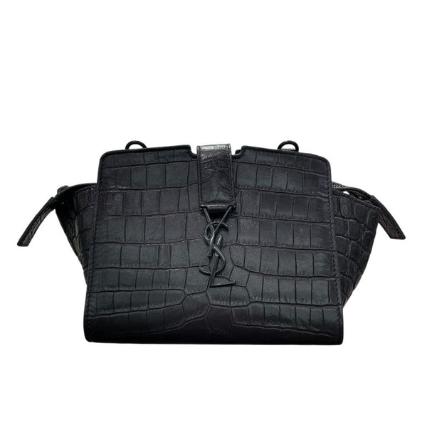 サンローラン SAINT LAURENT トイカバス 452322 ブラック 型押しレザー レディース ショルダーバッグ
