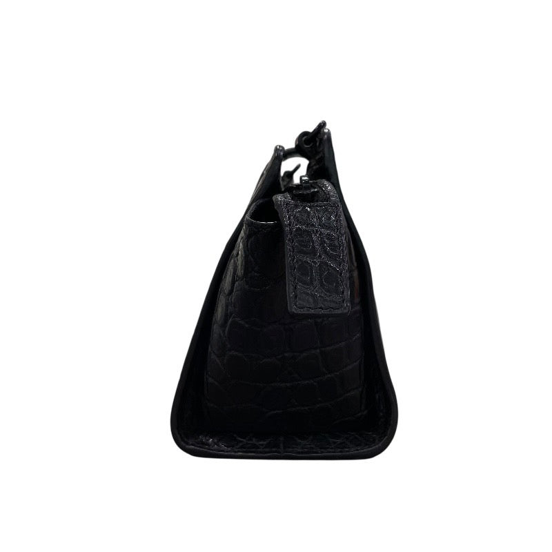 サンローラン SAINT LAURENT トイカバス 452322 ブラック 型押しレザー レディース ショルダーバッグ