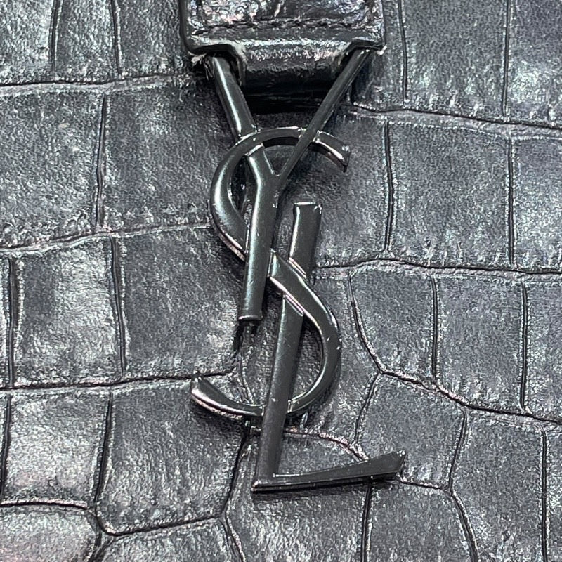 サンローラン SAINT LAURENT トイカバス 452322 ブラック 型押しレザー レディース ショルダーバッグ