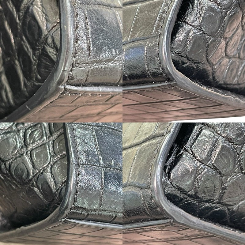 サンローラン SAINT LAURENT トイカバス 452322 ブラック 型押しレザー レディース ショルダーバッグ