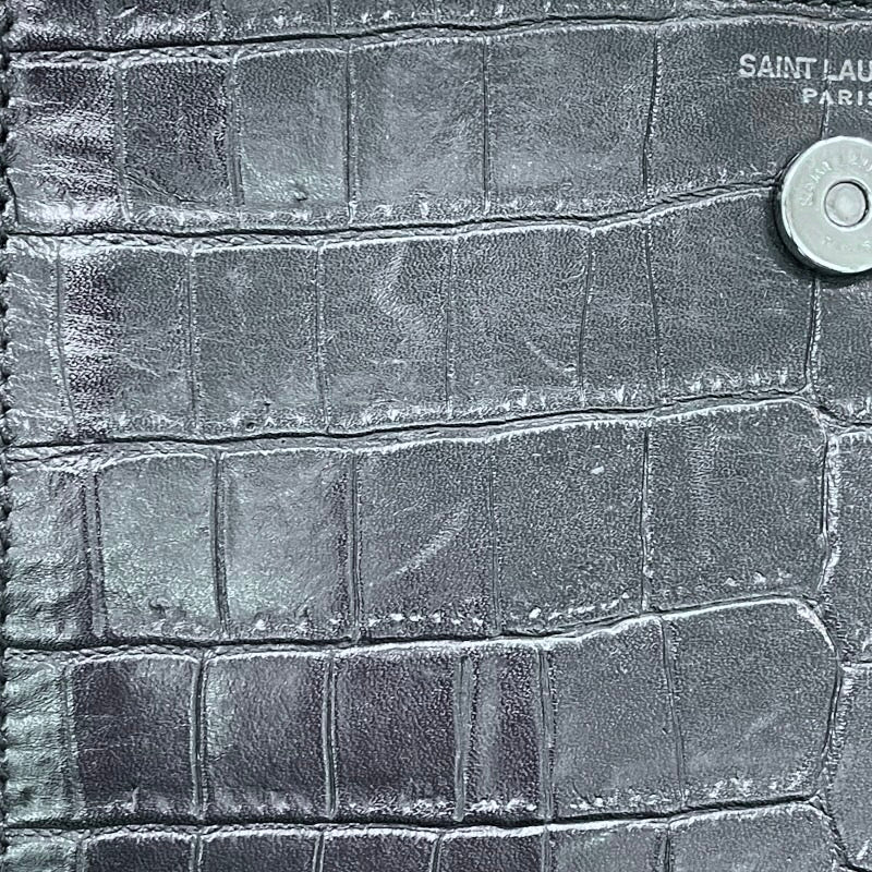 サンローラン SAINT LAURENT トイカバス 452322 ブラック 型押しレザー レディース ショルダーバッグ