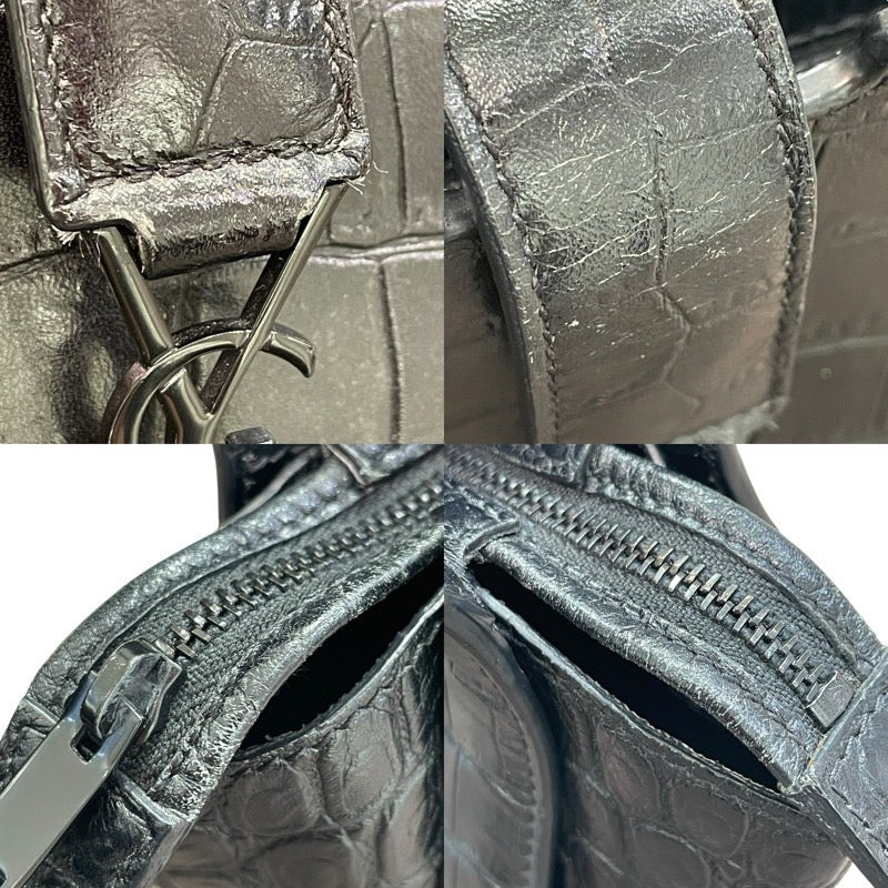 サンローラン SAINT LAURENT トイカバス 452322 ブラック 型押しレザー レディース ショルダーバッグ