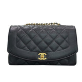 シャネル CHANEL ダイアナ25 A01165 2番台 ブラック GD金具 キャビアスキン レディース ショルダーバッグ