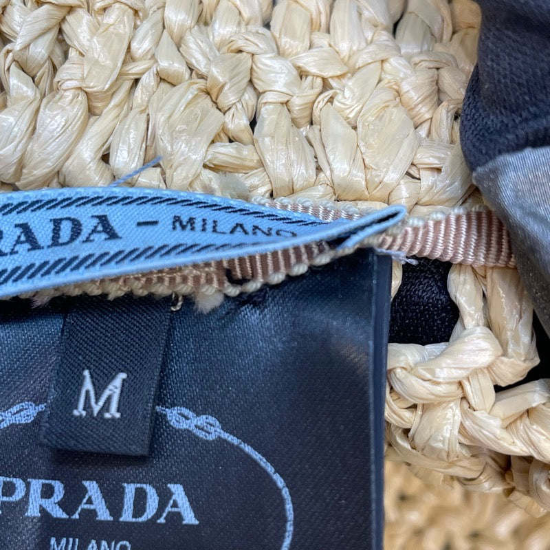 プラダ PRADA 刺繍ロゴバケットハット 1HC137 ベージュ ビスコース レディース その他ファッション雑貨